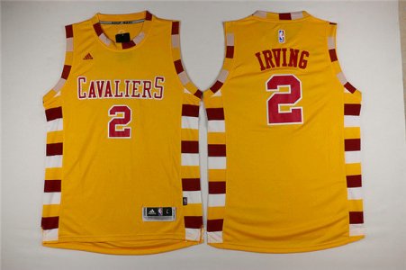Maillot De Basket Cleveland Cavaliers Kyrie Irving 2 Tissus Sportif Fans Edition Jaune Lace